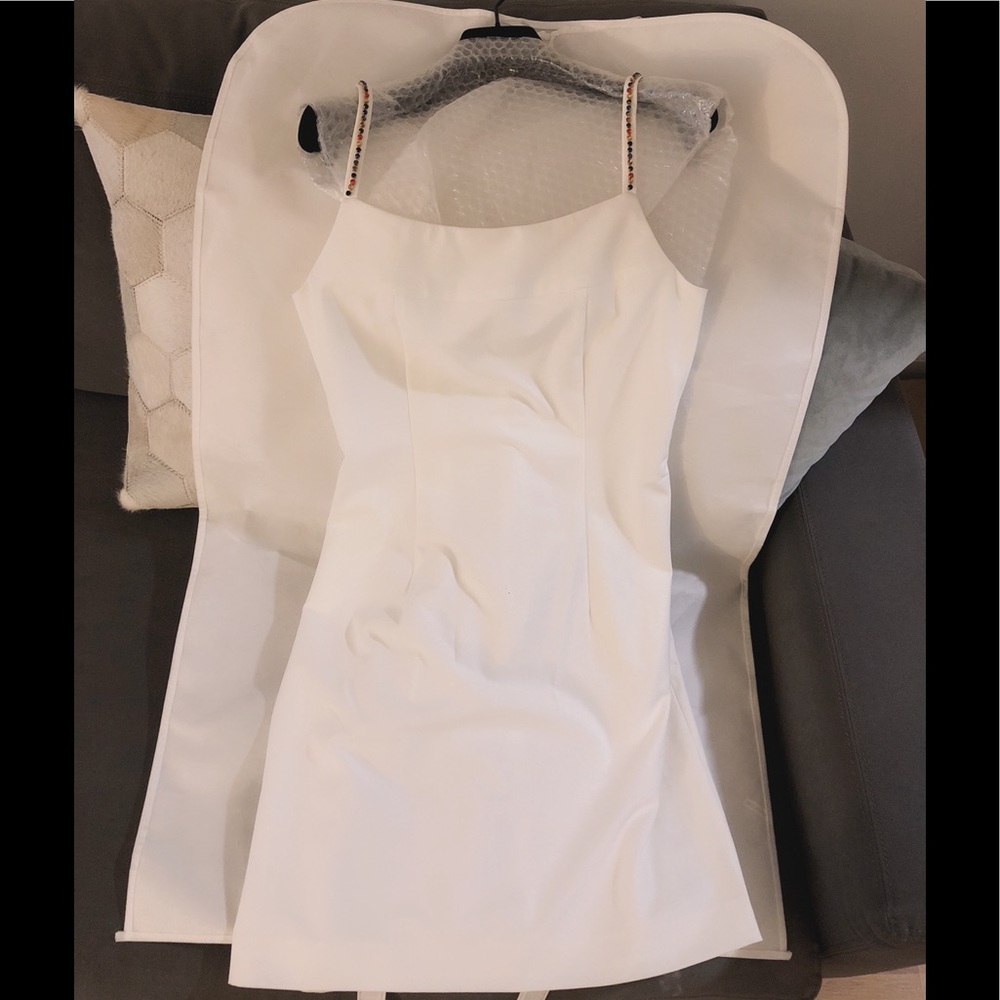 Staud mini dress embellished size 4 white